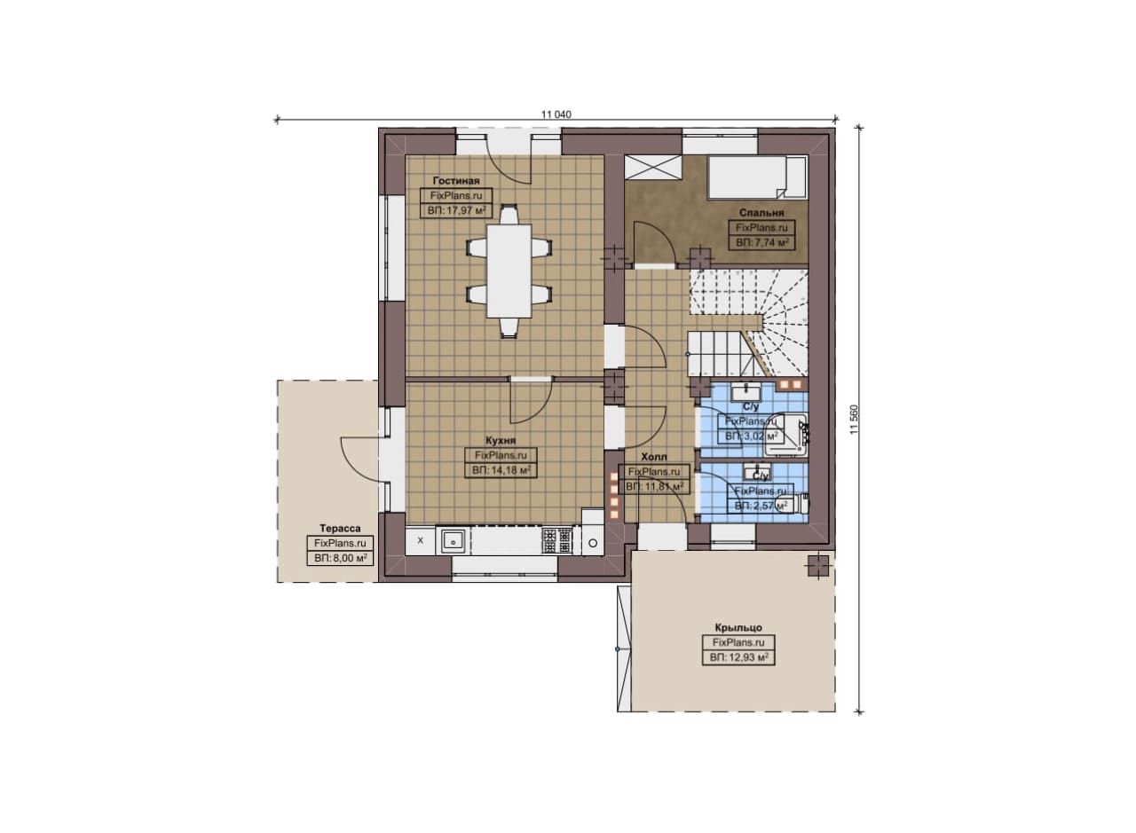 Планировка Двухэтажный дом F-13418