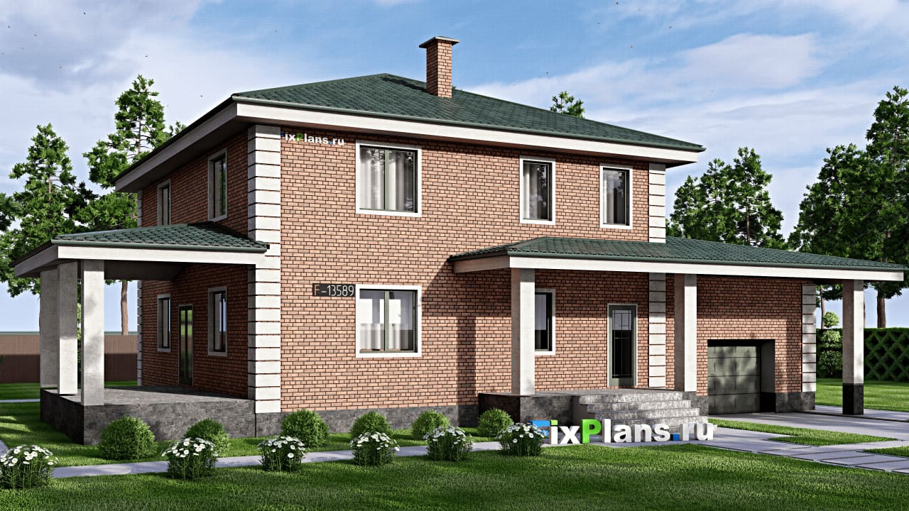 Двухэтажный дом F-13589 — фасад