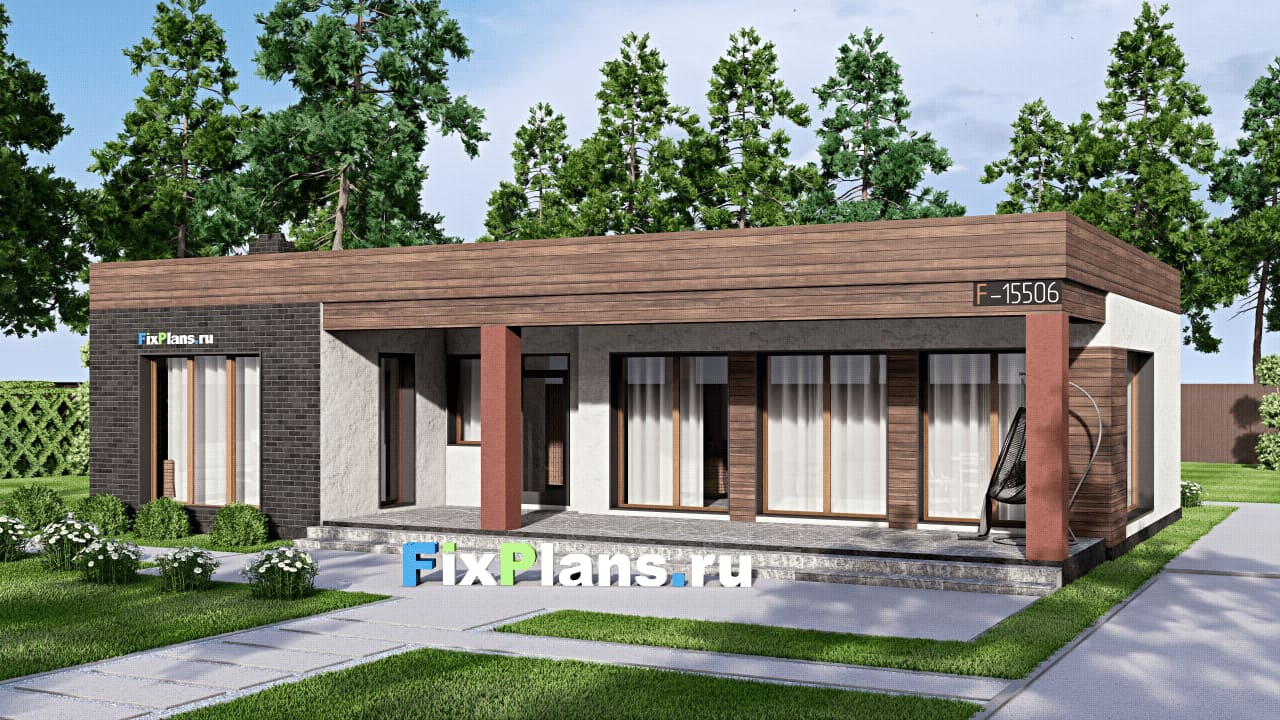 Одноэтажный дом F-15506 — фасад