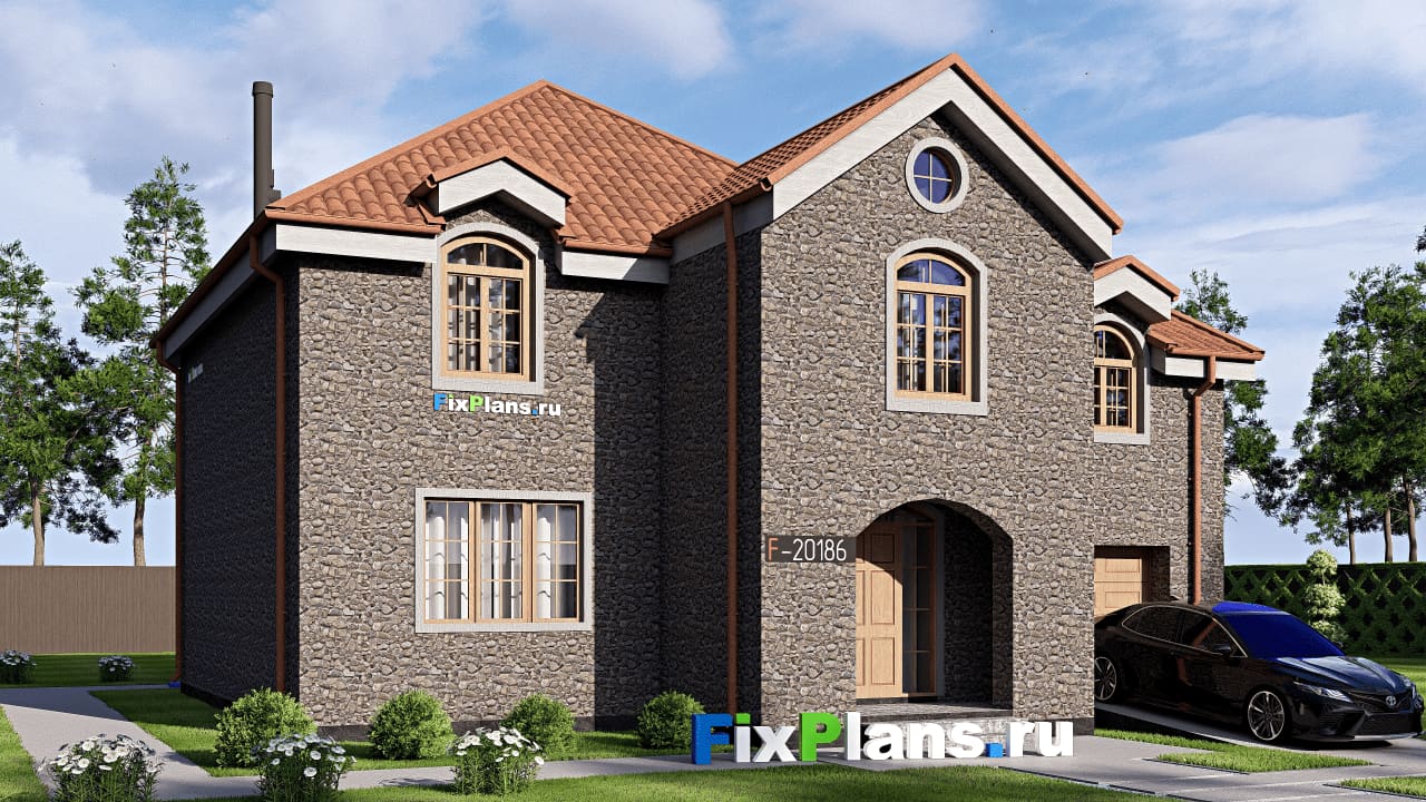 Двухэтажный дом F-20186 — фасад