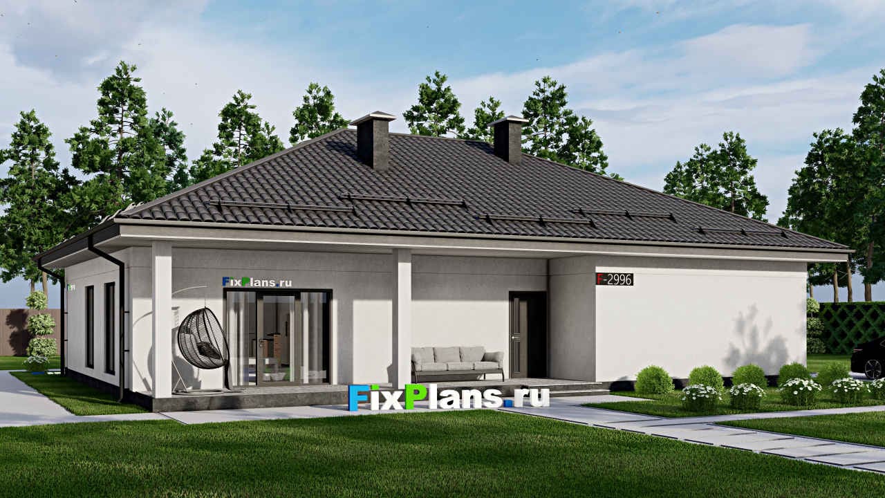 Одноэтажный дом F - 2996 — фасад